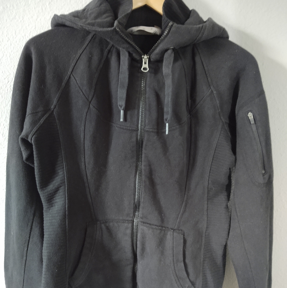 ATHLETA Black Hooded Athletic Jacket